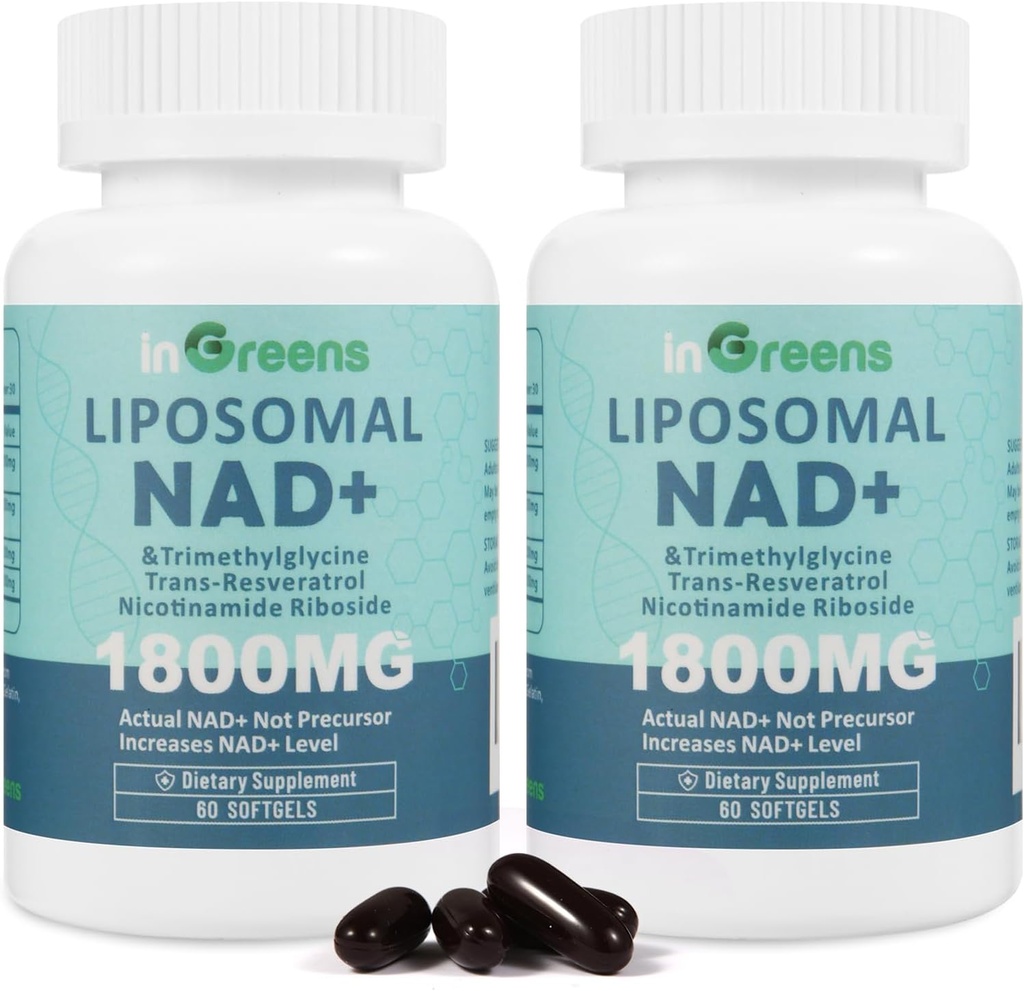 リポソーム NAD+ サプリメント 1800 ニコチンアミドリボシドと mg, トランスレスベラトロール, トリメチルグリシン, NMNを置き換えます, ブーストNAD +, 老化防衛, 細胞エネルギー, 120 ソフトゲル