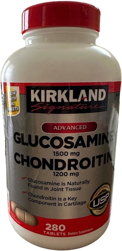Kirklandの署名のグルコサミンHCI 1500mgのコンドロイチンの硫酸塩1200mg 220のタブレット/新しい増加された計算