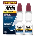 AFRIN なし ドリップ ナイト 鼻ミスト ツイン パック、非眠気、チャモミール センセント、大人と子供 6 以上で休息のための高速演技 .5 fl oz (パッケージ 2)