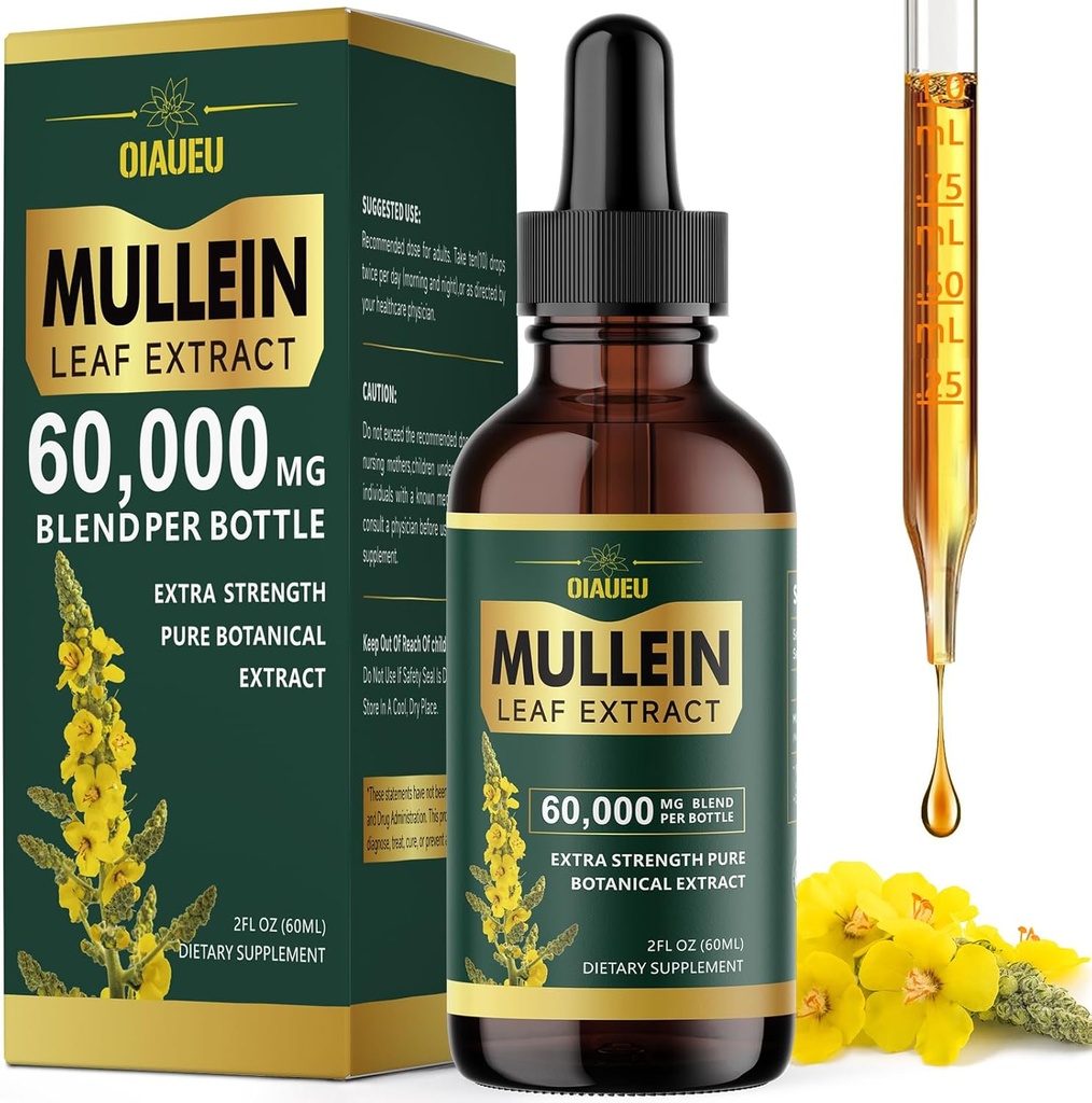 Lungs、Mulleinの葉のチンキ サポート肺のクレンジング、肺のデトックスおよび呼吸の健康のための自然な補足の液体のエキス、ビーガン、2のflのoz