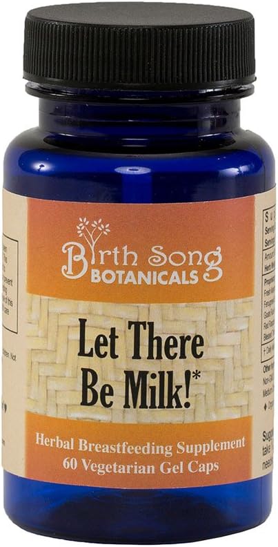 Birth Song Botanicals Let There Be Milk! Vegetarian Liquid Capsules – Fenugreek, Goat’s Rue, Blessed Thistle to Boost Milk Supply – Breastfeeding Supplement for Nursing & Pumping Moms, 60 Count