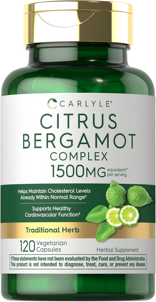 Carlyle Citrus Bergamot Supplement | 1500mg Extract Complex | 120 Capsules | Non-GMO, Gluten Free