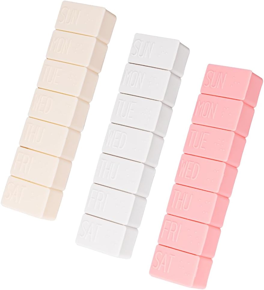 3Pack週刊丸薬のオルガナイザー、余分大きい7日の丸薬の箱旅行魚油、カルシウム タブレットの補足および他のビタミンの丸薬のための毎日の丸薬箱