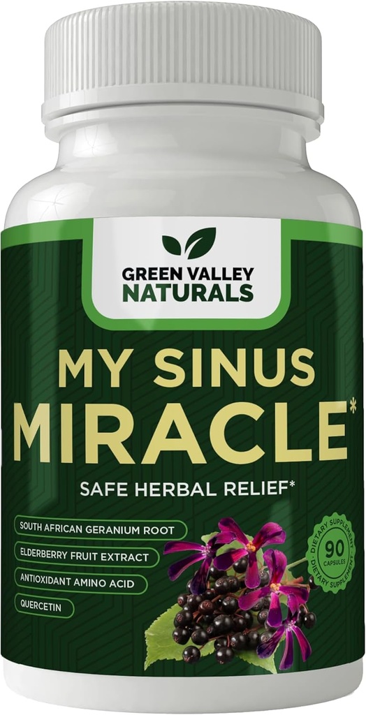 GREEN VALLEY NATURALS 私のシヌスミラクルハーブサプリメント、90カプセル(1)