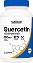 Nutricost Quercetin with Bromelain, 880mg Quercetin + 165mg Bromelain Per サービング, 120 カプセル, 60 サービング (2 キャップ / サービング) - ベジタリアン, 非GMO&グルテンフリー