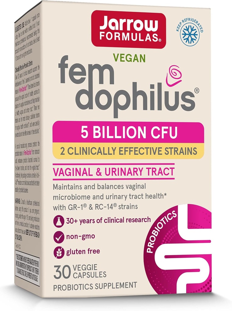 Jarrowフォーミュラフェム-Dophilus - サービングあたり5億CFU - 女性のプロバイオティックサプリメント - 尿路面電車と腟の健康 - 最大30のサービング(野菜キャップ)
