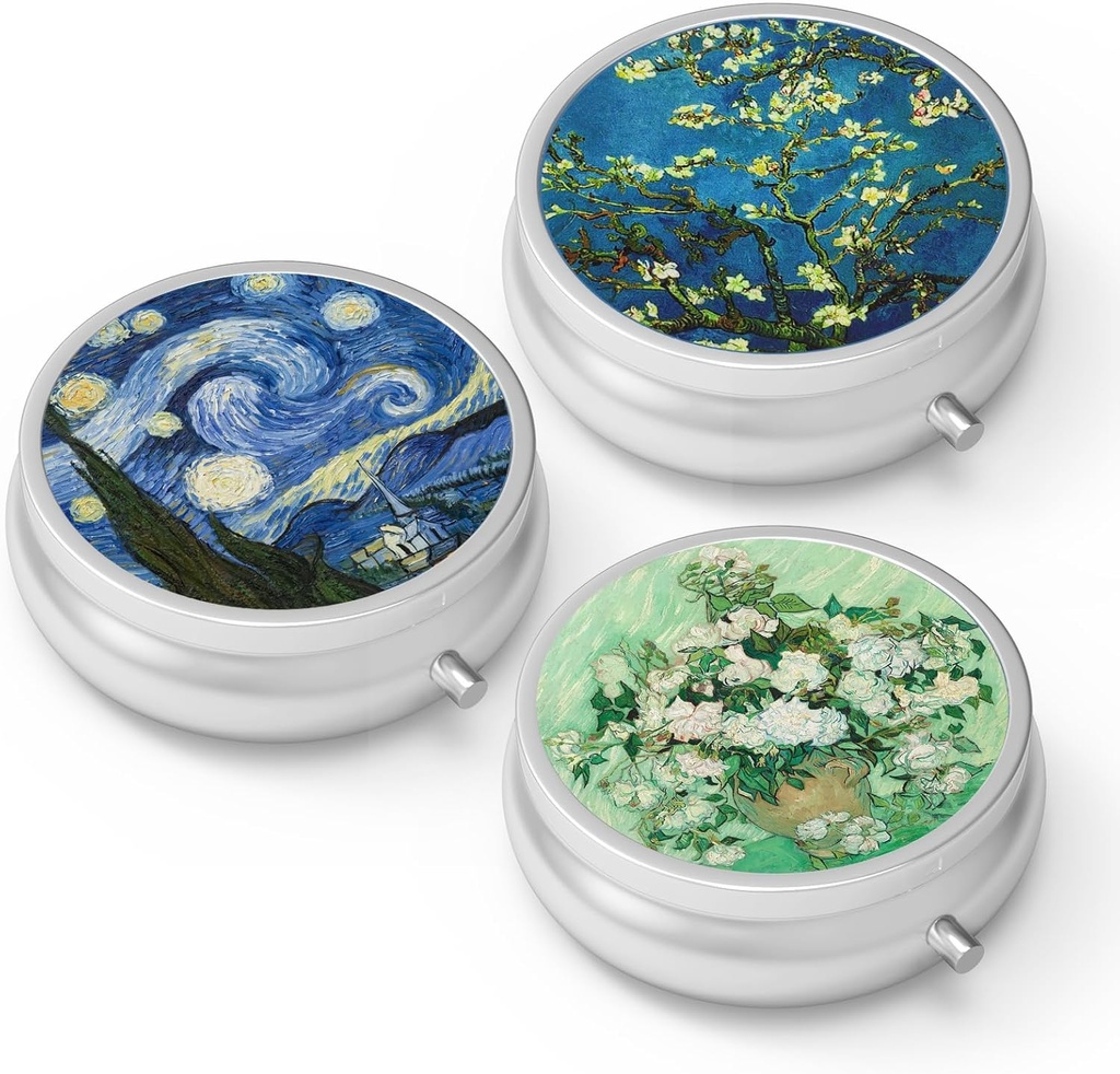 Pill Box 3 Compartment Small Pill Case,Portable for Pocket or Purse Pill Organizer Pill Container Holder to Hold Vitamins, Medication, Fish Oil and Supplements(3PCS)