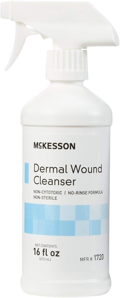 McKesson Dermal Wound Care Cleanser Spray, 16 oz [1 Count] First Aid Wash Solution for Minor Injuries, Cuts, Burns, Scrapes, Sores