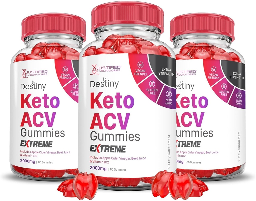 正当な実験室(3パックのデスティニーKeto ACVグミーエクストリーム2000MGデスティニーKetoグミーズ高度なフォーミュラApple Cider VinegarとPomegranateビートジュースパウダーB12ビーガン非GMO 180 Gummys