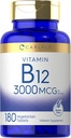 カルライル B12 ビタミン 3000 mcg | 180 錠 | ベジタリアンサプリメント | GMO&グルテンフリー