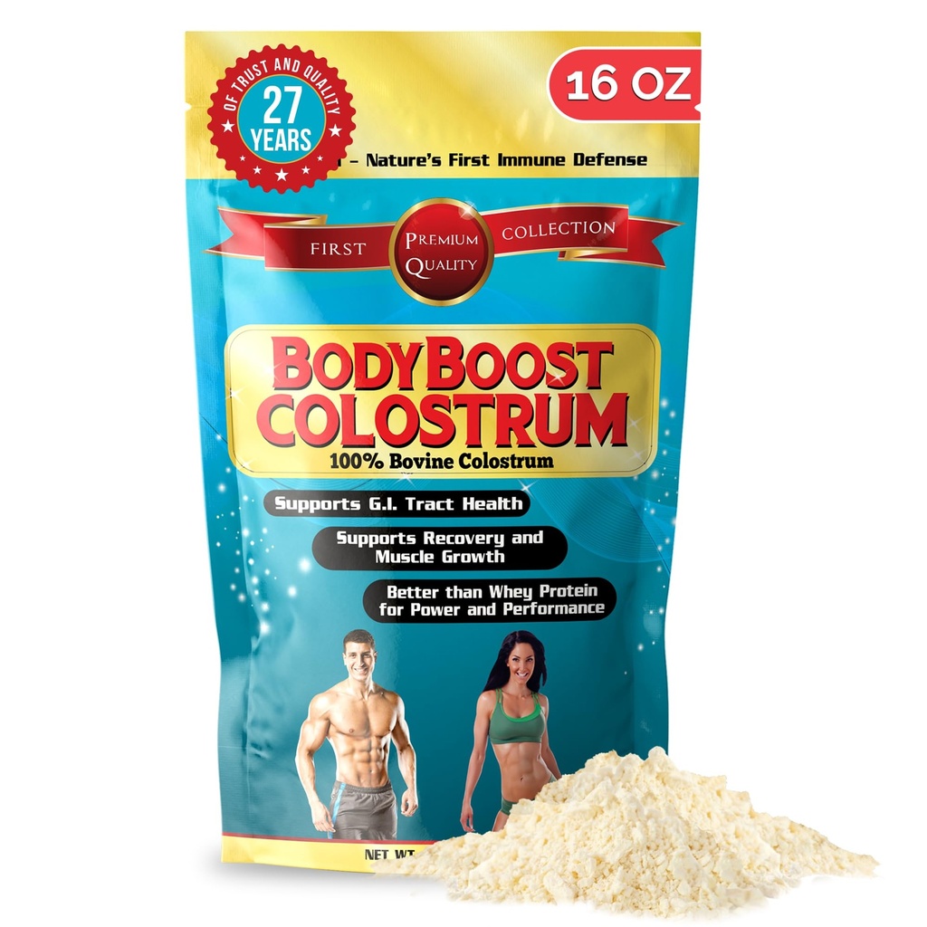 ボディブースト全コロストラム、100%の牛のコロストラムの粉、免疫グロブリン及びLactoferrinのGutの健康、16のozのための草によって供給されるColostrum