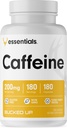 パックアップカフェイン200mg/サービング、エッセンシャル(180サービング、180カプセル)