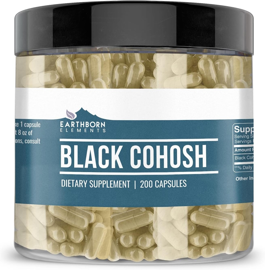 地球の要素の黒のCohosh 200のカプセル、純粋及びUndiluted、添加物無し