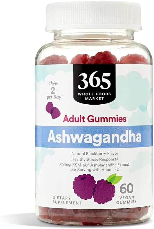 全食糧市場、Ashwagandhaのグミー、60の計算による365