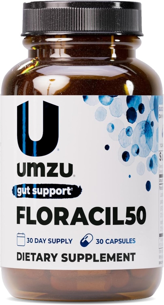 UMZUのFloracil50の女性のプレバイオティクスそしてプロバイオティック+人、消化のための50のBillion CFU、Gutの健康、Acdophilus、Rhamnousus、免除、エネルギー(30カプセル)