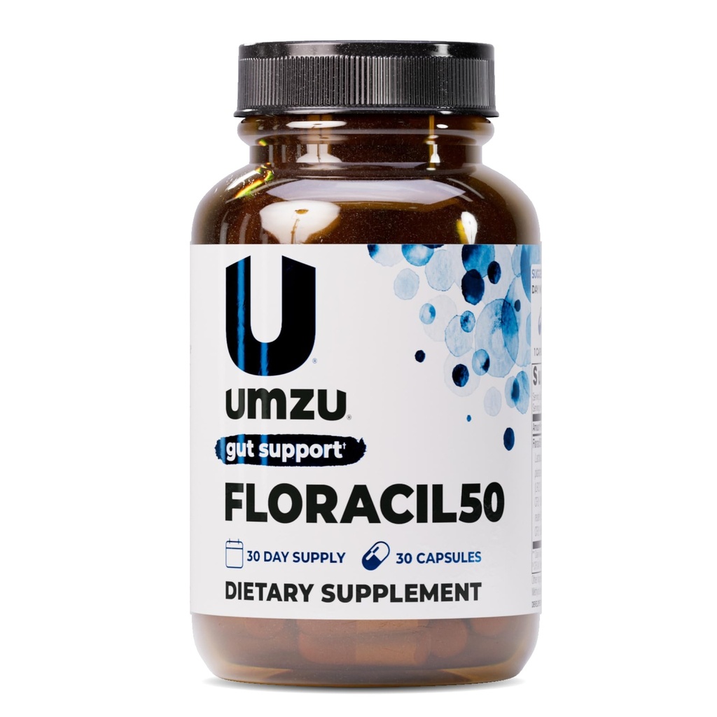 UMZUのFloracil50の女性のプレバイオティクスそしてプロバイオティック+人、消化のための50のBillion CFU、Gutの健康、Acdophilus、Rhamnousus、免除、エネルギー(30カプセル)