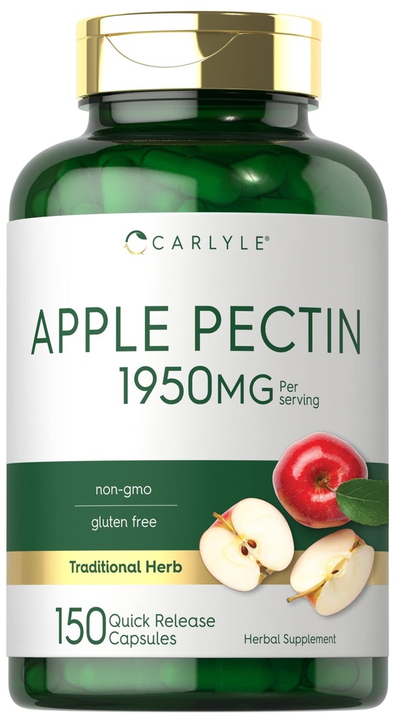 アップルペクチンカプセル | 1950mg | 150丸薬 | 非GMO&グルテンフリーハーブサプリメント