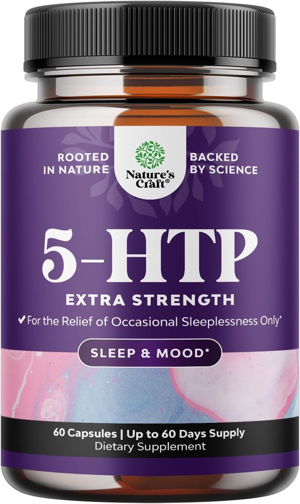 5つのHTPの補足5-Hydroxytryptophan - 5HTP 100mg/サービングの穏やかな草の睡眠および気分の増強物- 5HTP 100mg/サービングの気分の補足およびGriffonia Simplicifoliaからの睡眠サポート カプセル