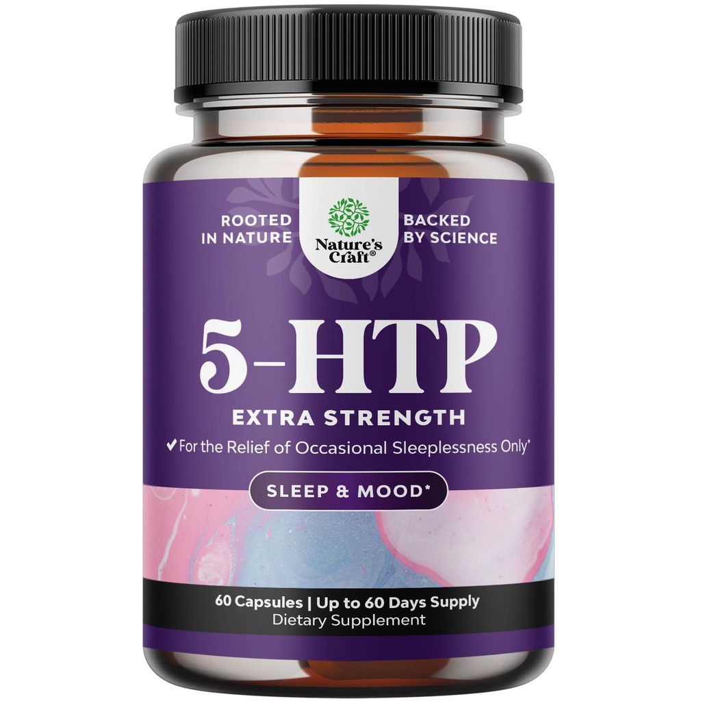 5つのHTPの補足5-Hydroxytryptophan - 5HTP 100mg/サービングの穏やかな草の睡眠および気分の増強物- 5HTP 100mg/サービングの気分の補足およびGriffonia Simplicifoliaからの睡眠サポート カプセル