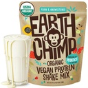 EarthChimpオーガニックビーガンプロテインパウダー - プロバイオティクス付き - 非GMO、乳製品無料、非乳製品、女性と男性のための植物ベースのタンパク質パウダー、グルテンフリー - 52サービング、64オズ(プライン&Unsweetened)