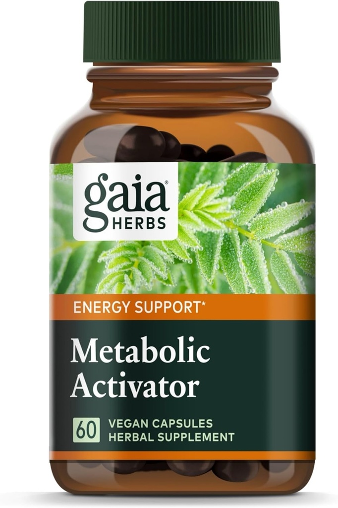 Gaia Herbs Metabolic Activator - Natural Energy Supplement for Metabolism Support - Made with Panax Notoginseng & Astragalus Extract - Free from Dairy, Soy & Gluten - 60 Capsules (60 Servings)