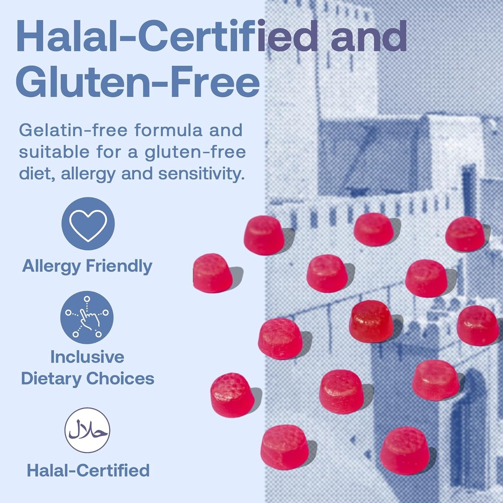 786 ビオチンブーストビタミン - 髪のためのハラールガミービタミン、スキン&ネイル - ビーガン、グルテンフリー、サービングあたり10,000mcg [最高効力]