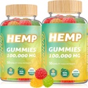 HOOLOO Hemp Gummies 100,000mg ディープ・サウンド・ベッドタイム・サポートと不快な救済、フルーティー・グミイラ注入オメガ3 ビタミン、米国製