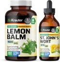 BIO KRAUTERレモンバーム250カプセル&セントジョンズワートチンチャー4 Fl. Oz.