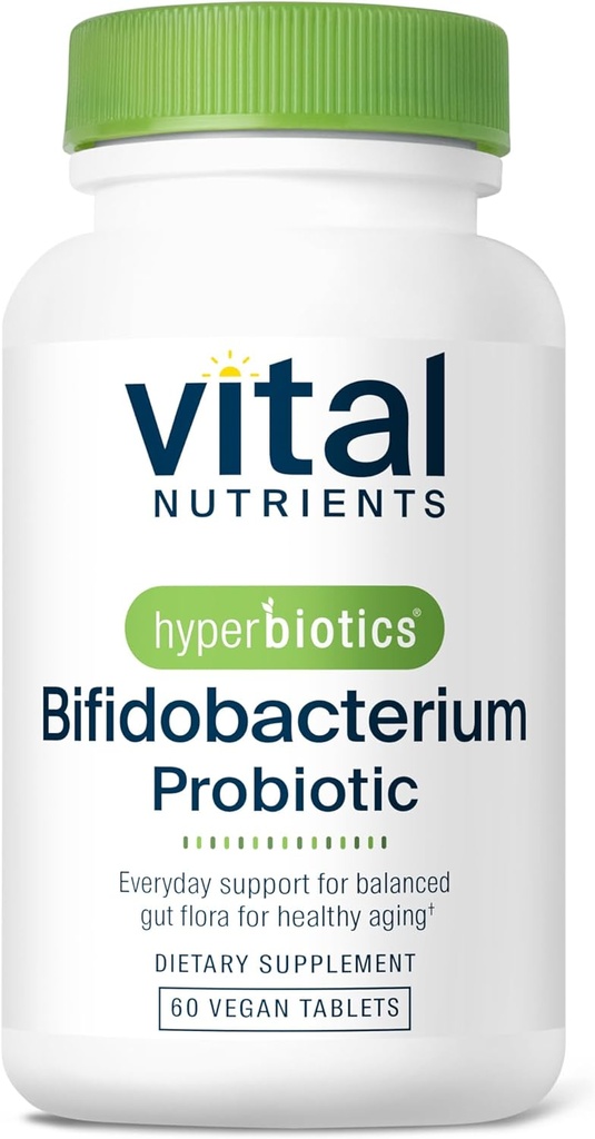 Hyperbiotics Vital Nutrients Bifidobacterium Probiotic | 7 Targeted Strains | Supports Immune and Digestive Health for Older Adults | Shelf-Stable | Vegan | 60 Tablets