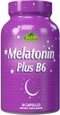 5MG睡眠サイクルレギュレータ付きALFA VITAMINS Melatonin Plus B-6サプリメント - 心血管の健康 - 免疫システム - 60カプセル