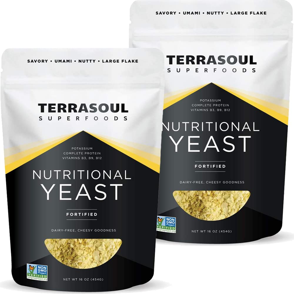 Terrasoul Superfoods Premium Nutritional Yeast Flakes, 2 Lbs (Pack of 2), 強化, ビーガンチーズのためのサボリースーパーフード, 調味料, 植物ベースのタンパク質ブースト