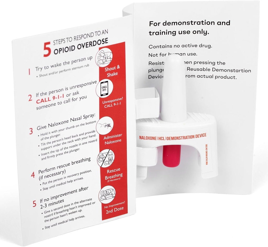 Training Device for Naloxone Nasal Spray | for Use in First Aid Training for Opioid Overdose | Reusable | Includes Two Nasal Spray Training Devices & Instructions (Pack of 2) | Contains NO Medication