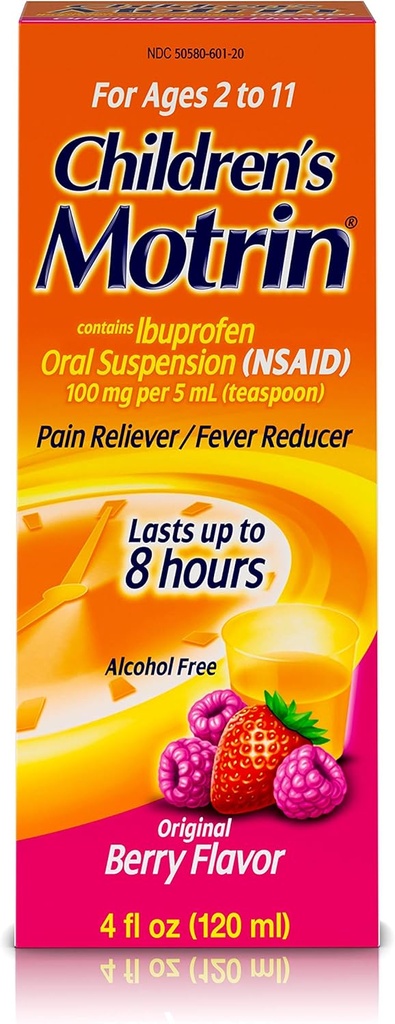 Motrinの子供のIbuprofenの口頭懸濁液の元の果実味- 4つのoz、3のパック