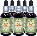 PAU d'arco (Tabebuia Impetiginosa) グリセライト, 乾燥樹皮アルコールフリー液体抽出物 (ブランド名: HerbalTerra, 間違いなく米国製) 5x2 fl.oz (5x60 ml)