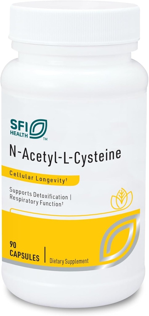 KlaireLabs SFI Health N-アセチル-L-Cysteine 500mg - アミノ酸グルタチオンプレカールNAC - セルラー抗酸化保護をサポートするサプリメント - ヒアルロン酸、大豆フリー、トウモロコシフリー(90カプセル)