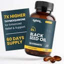 Holistiqブラックシードオイルオーガニックコールドプレスカプセル | 5% Thymoquinone | Non-GMO & Vegan | Nigella Sativa Black Cumin Seed Oil, Omega 3 6 9 大人免疫サポート - 120 Softgels, 2 ヶ月の供給