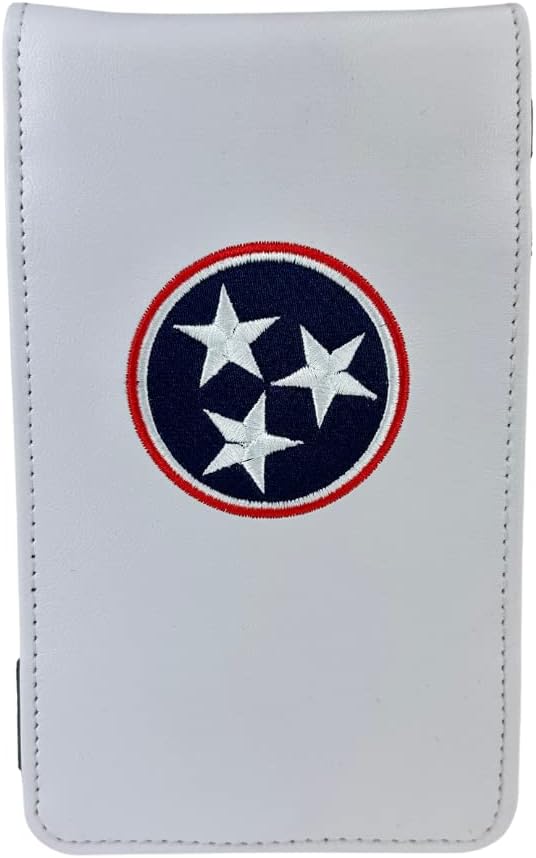 Sunfish Tennesseeの州の旗の革ゴルフ スコアカードおよびヤードの本のホールダー