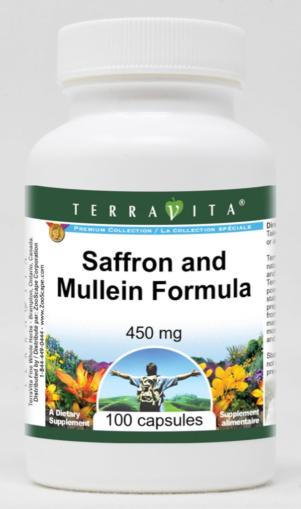 Saffron and Mullein Formula - 450 mg (100 Capsules, ZIN: 513981) - 3 Pack