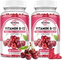 Vitamin B12 Gummies - 5000 mcg Methylcobalamin with Iron, Vitamin C, D3 & Folate, Energy Support and Metabolism, Immune, B-12 Complex Chewable Supplement for Men & Women, 120 Count, 2 Pack