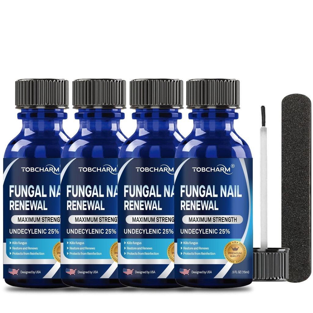 4Pcs足の爪の菌の処置、25%のUndecylenicの酸、爪のための釘の菌類の処置(2つのFLのOZ)