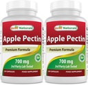 最高のナチュラルアップルペクチン700mg - 食物繊維 - 腸内サポート - 120カプセル(120カウント)
