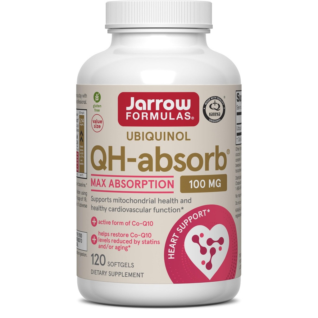 JarrowフォーミュラQH-Absorb、100mg、健康な心血管機能のためのUbiquinolの食事療法の補足、120のSoftgels、120日の供給