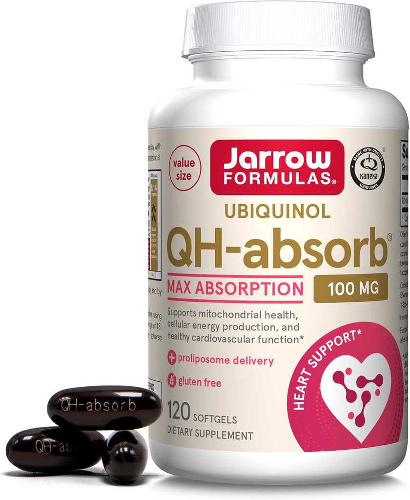 JarrowフォーミュラQH-Absorb、100mg、健康な心血管機能のためのUbiquinolの食事療法の補足、120のSoftgels、120日の供給