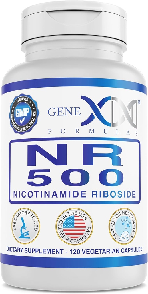 GenexフォーミュラNRニコチンアミドリボシド500mg /サービング(120カプセル)NAD +ヘルシーエイジングのためのプレカーサー - GMP認定、非GMO、グルテンフリー、ベジタリアン(1パック)