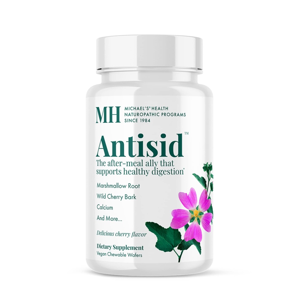 MICHAEL'S Health Naturopathic Program Antisid - 90ビーガンChewableウエファー - ワイルドチェリーフレーバー - 健康的な消化をサポート - Kosher - 30サービング