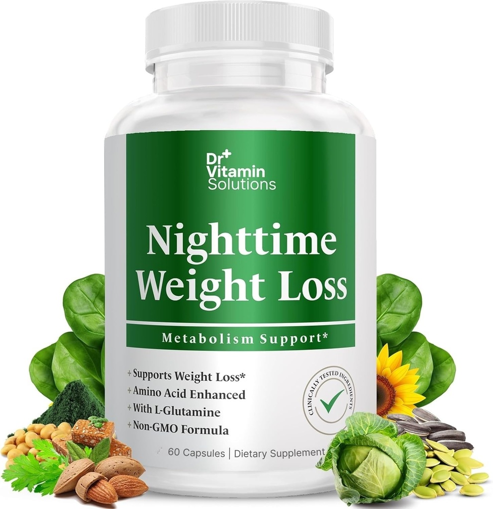 DR VITAMIN SOLUTIONSナイトタイム脂肪バーナーサプリメント - 減量のための食欲抑制剤 - 女性と男性のための夜間脂肪バーナー睡眠とリラックスをサポート - 減量の丸薬 - 60カプセル