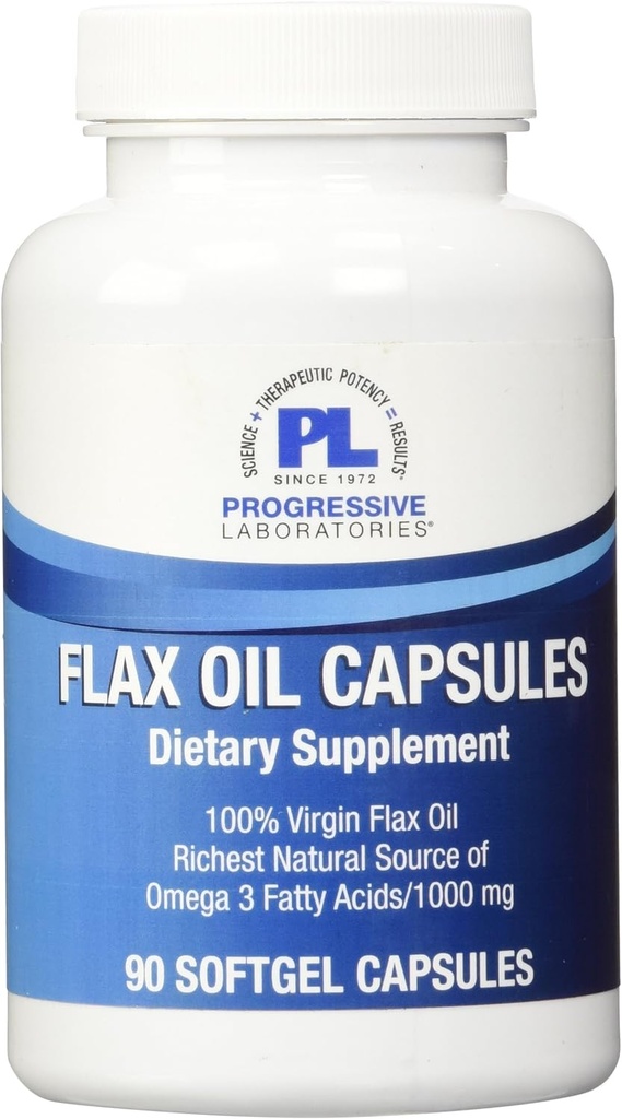 プログレッシブラボフラックスオイルカプセルサプリメント、1000mg、90カウント