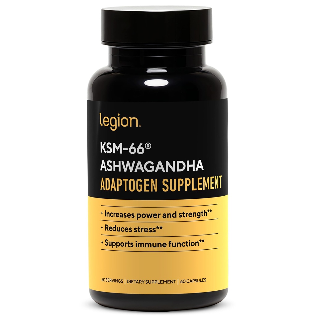 LEGION KSM-66® Ashwagandhaの根のエキス - Ashwagandhaの根の粉の補足はあなたの気分、睡眠及びアスレチックの性能を改善する-余分強さのashwagandhaの根のエキス(60のサービング)