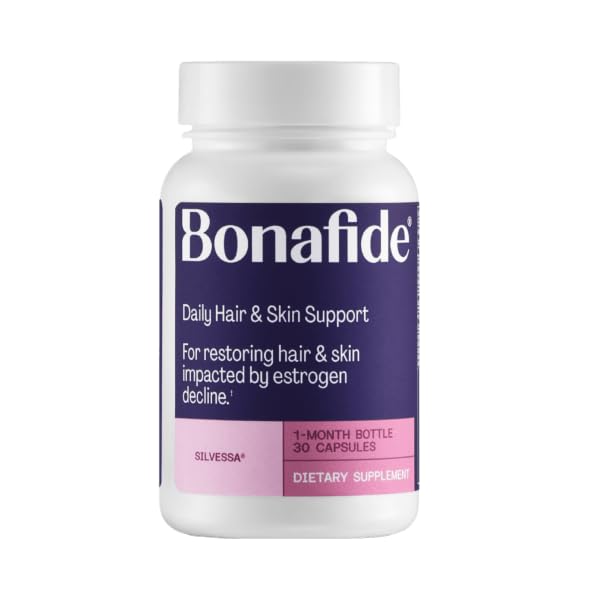 Bonafide Silvessa Hair & Skin Support Capsules – Hormone-Free, Drug-Free Daily Nourishment for Hair & Skin During Menopause – 30 Day Supply (30 Capsules)
