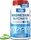 AirboyのマグネシウムのGlycinate 200のmg、睡眠のための最もよいマグネシウムのGlycinate、120のビーガン小さいカプセル、高い吸収性サポート弛緩、睡眠およびカルムの気分、非GMOおよびグルテン無し